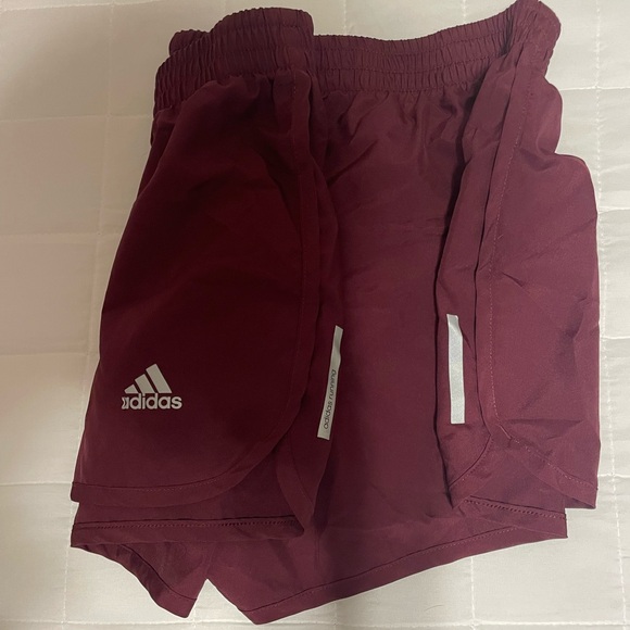 Adidas Women's Burgundy Shorts - Picture 5 of 5
